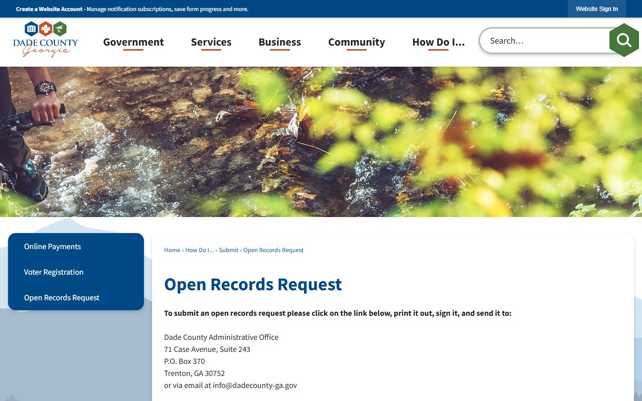 Dade County arrest records open records request instructions