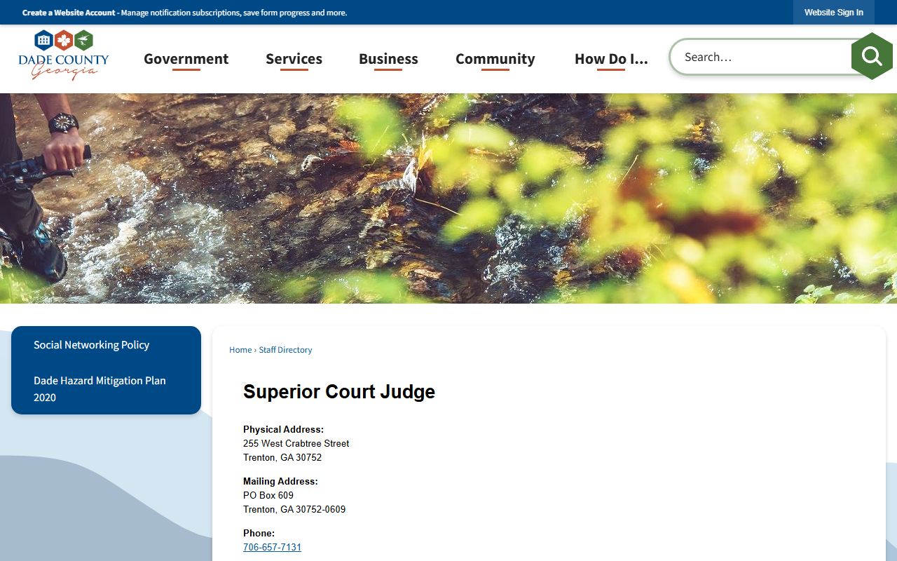 Dade County Superior Court records judge directory