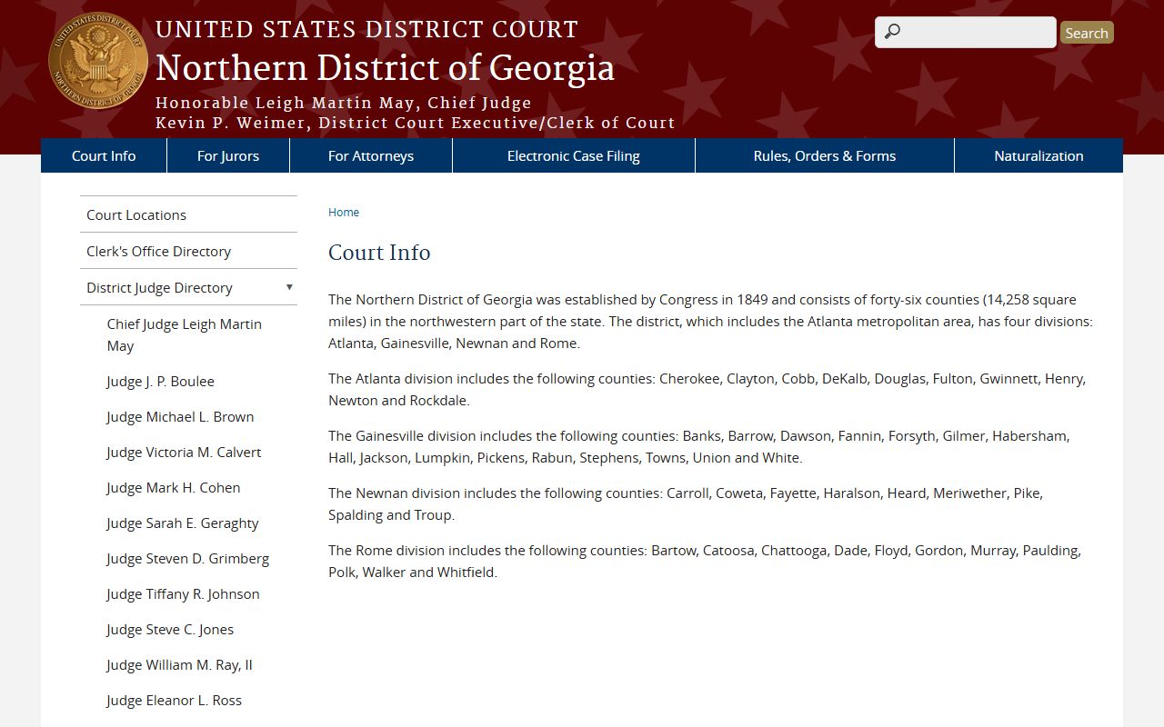 Dade County Superior Court federal court information reference
