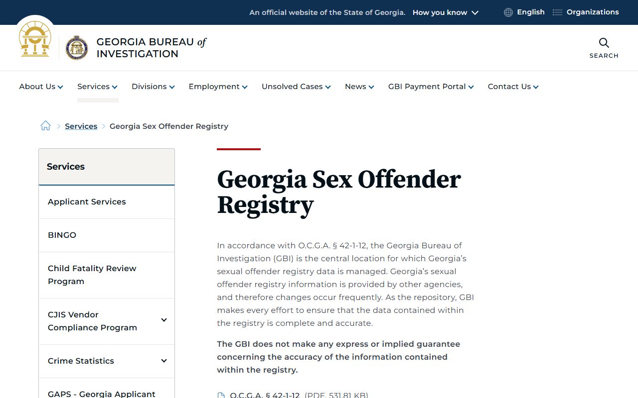 Dade County inmate records Georgia sex offender registry channel
