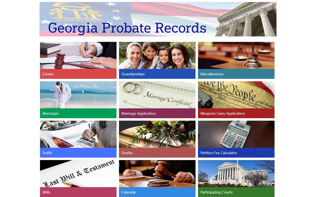 Dade County marriage records Georgia Probate Records application portal