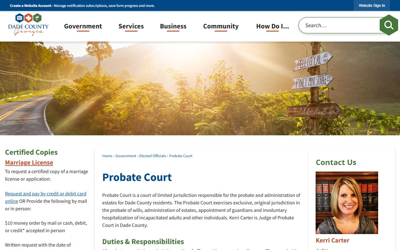 Dade County probate records and Probate Court services