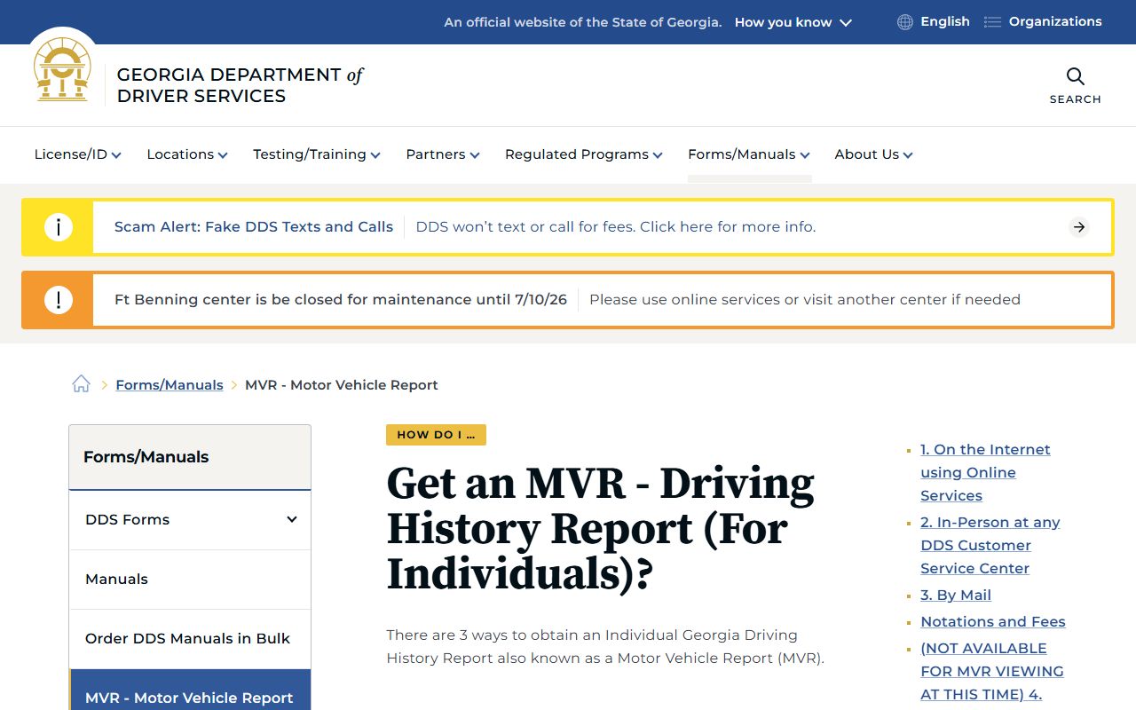 Dade County traffic court records Georgia DDS motor vehicle report