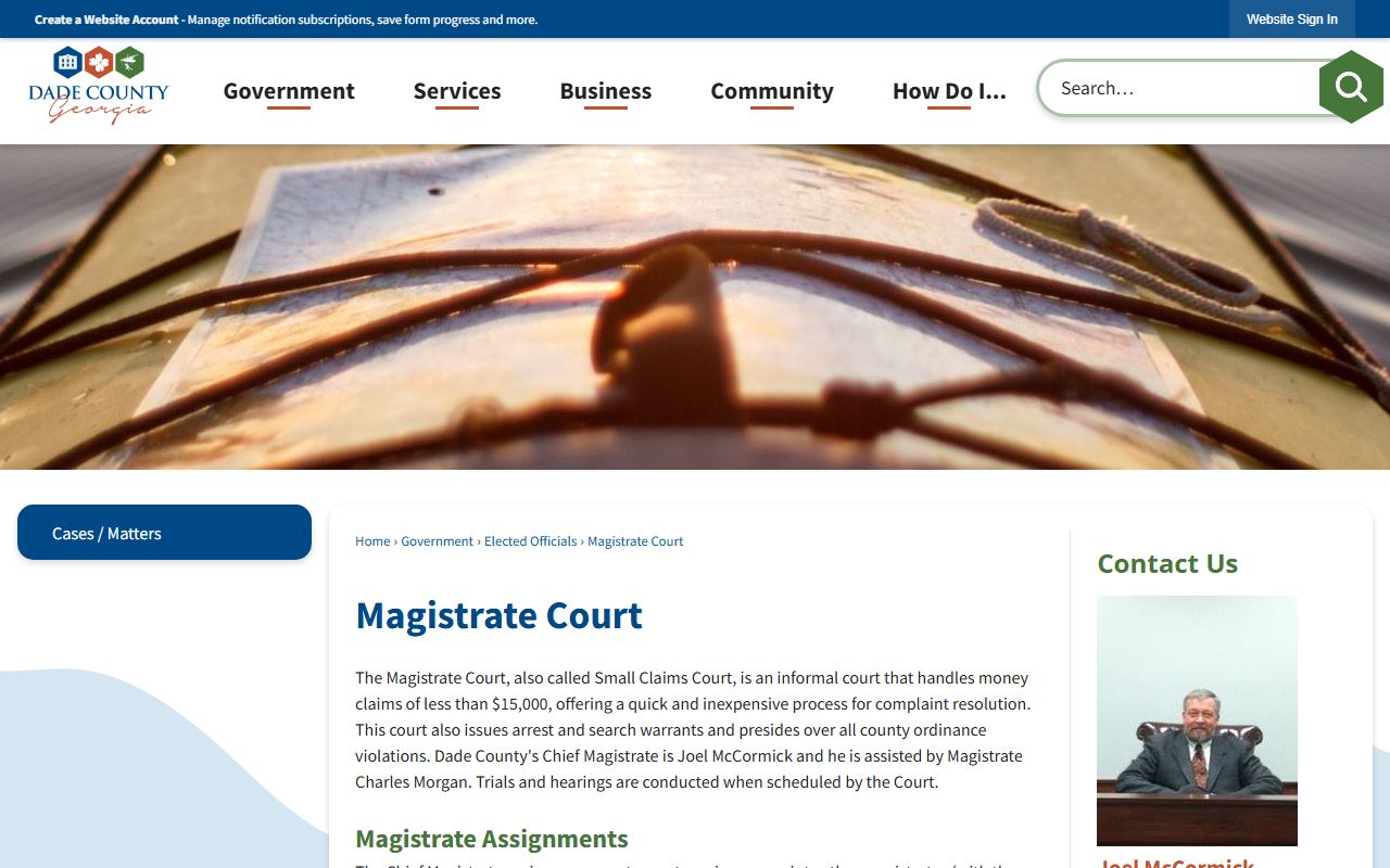 Dade County warrant records Magistrate Court warrants page